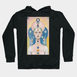 Hilma's Spectrum of Womanhood: Abstract Colorful Expression Hoodie